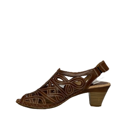 PIKOLINOS 'Paris' Slingback Spring Peep Toe Perforated Sandal Brown 40 - Picture 3 of 14